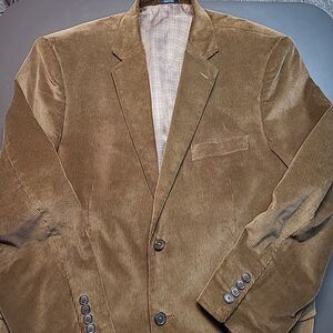 Saddlebred Mens Blazer Sport Coat Brown Corduroy 46R EXCELLENT